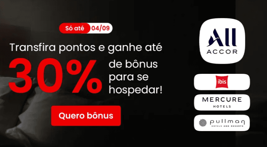 Transfira pontos Esfera para All Accor e ganhe até 30% de bônus