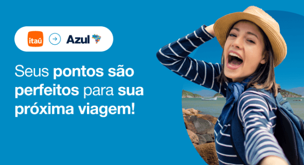Transfira seus pontos do Itaú para Azul com até 115% de bônus