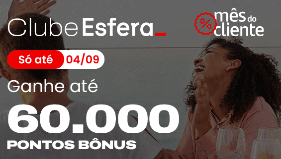 Assine o Clube Esfera com milheiro a partir de R$28,80
