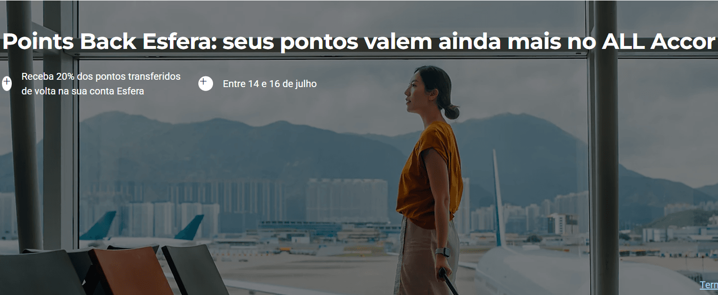 Transfira pontos Esfera para All Accor e ganhe 20% de volta