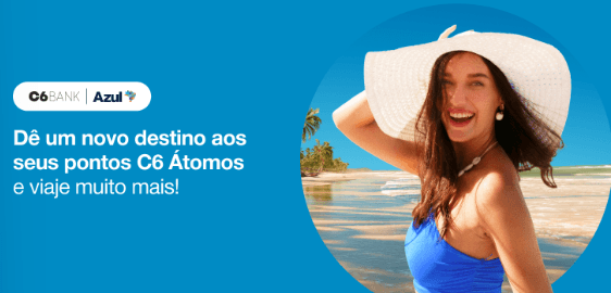 Transfira seus pontos C6 Átomos para Azul com até 120% de bônus
