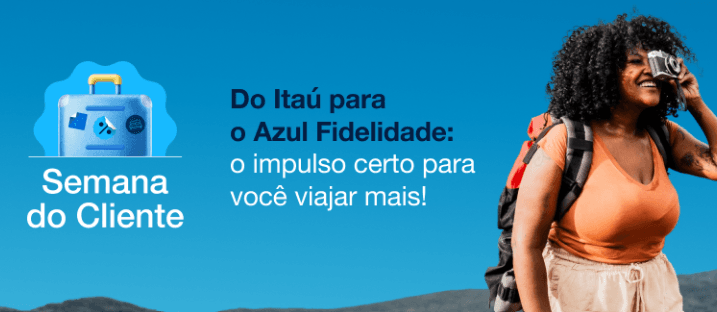 Transfira pontos do Itaú para Azul com até 110% de bônus