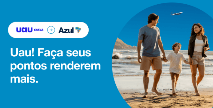 Transfira seus pontos da Caixa para Azul com até 110% de bônus