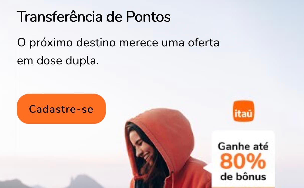 Ganhe até 80% de bônus na transferência de pontos do Itaú para Smiles