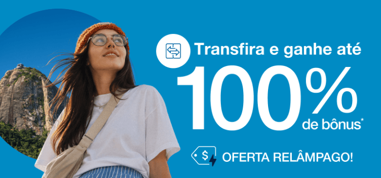 Transfira pontos Inter Loop para Azul com até 100% de bônus