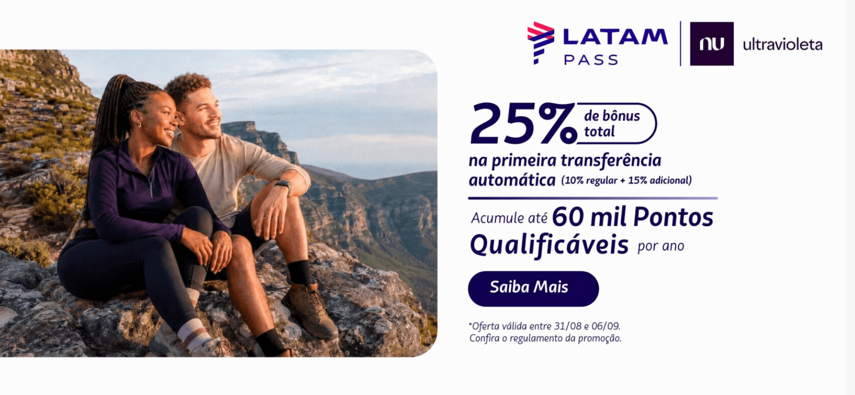 Transfira pontos Nubank para LATAM com 25% de bônus