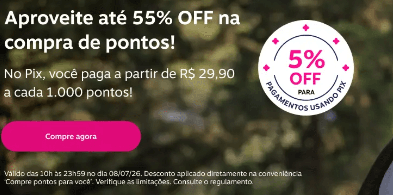 Compre pontos Livelo com até 60% off