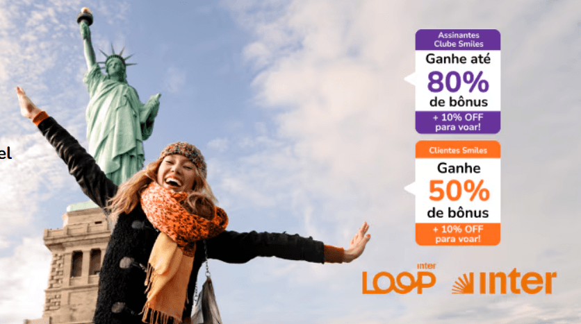 Ganhe até 80% de bônus na transferência de pontos Loop para Smiles