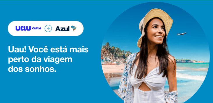 Transfira seus pontos UAU Caixa para Azul com até 120% de bônus