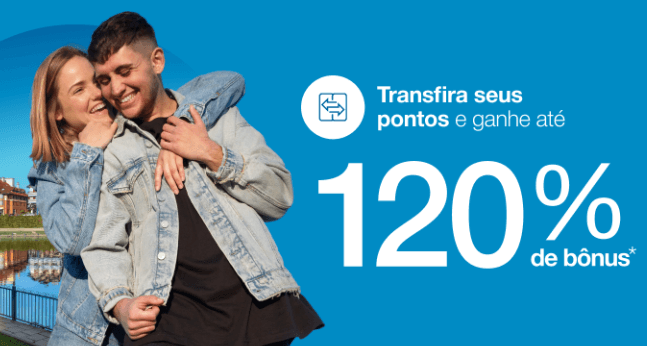Transfira seus pontos do banco para Azul com até 120% de bônus