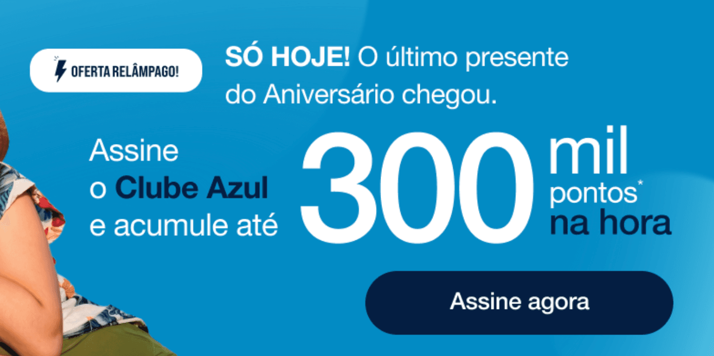 Assine o Clube Azul com milheiro a partir de R$10,53